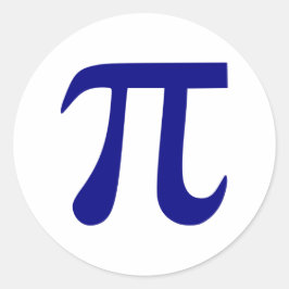 Navy Blauwe Pi Symbool Ronde Sticker