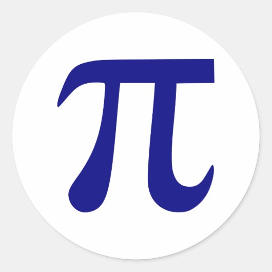 Navy Blauwe Pi Symbool Ronde Sticker (Voorkant)