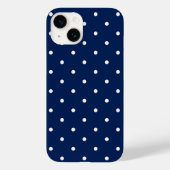 Navy blauwe polka dot Case-Mate iPhone case (Achterkant)