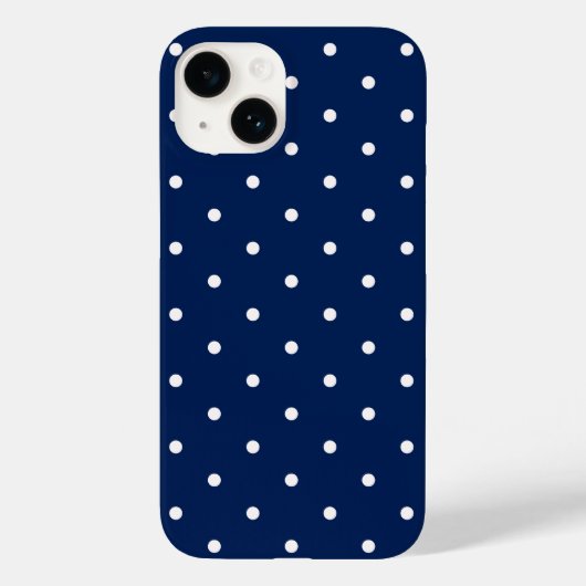 Navy blauwe polka dot Case-Mate iPhone case (Achterkant)