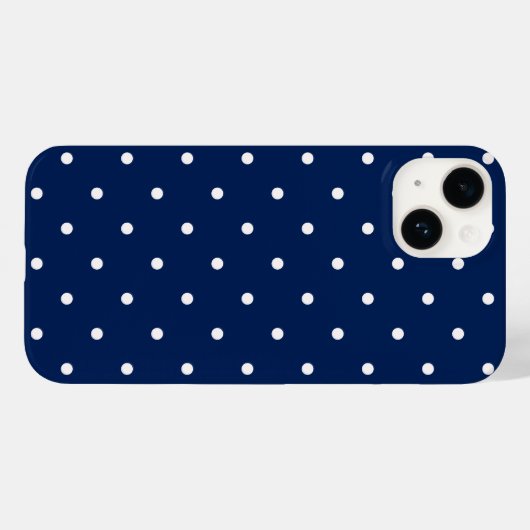 Navy blauwe polka dot Case-Mate iPhone case (Achterkant (horizontaal))