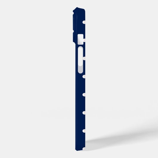 Navy blauwe polka dot Case-Mate iPhone case (Achterkant / Links)