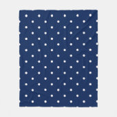 Navy blauwe polka dot fleece deken (Voorkant)