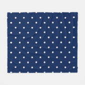 Navy blauwe polka dot fleece deken (Voorkant (Horizontaal))