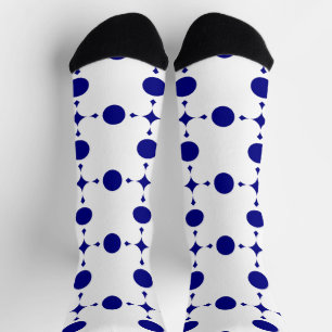 Navy blauwe polka stippen, Stippenpatroon, Stippen Sokken