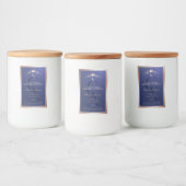 Navy Blauwe Productlabel Roze Gouden Frame Monogra Voedselcontainer Etiket (Flessen)