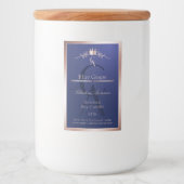 Navy Blauwe Productlabel Roze Gouden Frame Monogra Voedselcontainer Etiket (Voorkant)