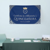 Navy Blauwe Quinceanera Spandoek (Beurs)