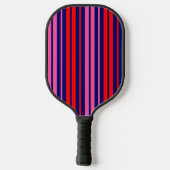 Navy Blauwe Rode Roze Verticale Strepen Design   Pickleball Paddle (Achterkant)