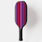Navy Blauwe Rode Roze Verticale Strepen Design   Pickleball Paddle (Links)