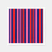 Navy Blauwe Rode Roze Verticale Strepen Design Servet (Voorkant)
