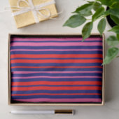 Navy Blauwe Rode Roze Verticale Strepen Design Tissuepapier (Geschenk)