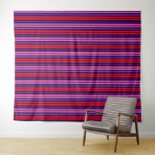 Navy Blauwe Rode Roze Verticale Strepen Design   Wandkleed (In Situ (horizontaal))