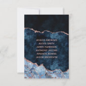 Navy Blauwe Roze Gouden Agaten Tafel Nummer Zitpla Kaart (Achterkant)