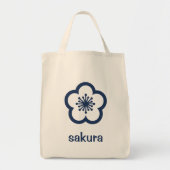 Navy Blauwe Sakurabloesem Tote Bag (Voorkant)