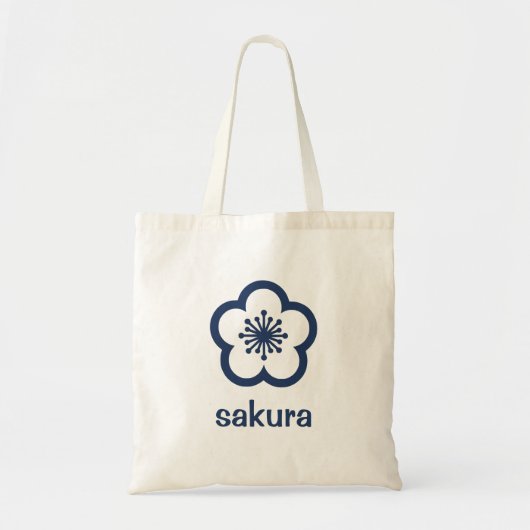 Navy Blauwe Sakurabloesem Tote Bag (Voorkant)