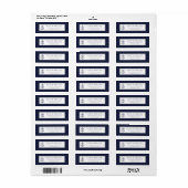Navy Blauwe Scheepsanker Retouradres Etiket (Full Sheet)