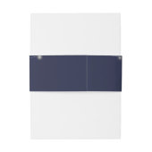 Navy Blauwe Slingerlichtjes Handtekening Script Uitnodigingen Wikkel (Achterkant Voorbeeld)