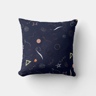 Navy Blauwe Sterrenhemel Doodle Worp Kussen