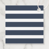 Navy Blauwe Streep Waterverf Citroen Bruiloft In Bedankjes Labels (Achterkant)