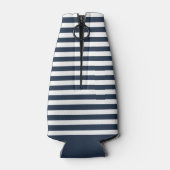 Navy Blauwe Streep Zeeanker Monogram Flesjeskoeler (Achterkant)
