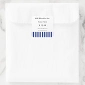 Navy Blauwe Strepen Executive Prijskaartje Sticker (Tas)