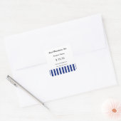 Navy Blauwe Strepen Executive Prijskaartje Sticker (Envelop)