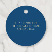 Navy Blauwe Strik Bedankt Baby Shower Bedankjes Labels (Achterkant)