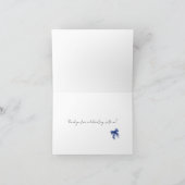 Navy Blauwe Strik Coquette Script Sweet 16 Bedankt (Binnen)