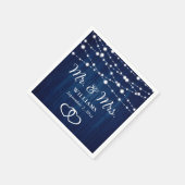 Navy Blauwe String Lights Harten Rustieke Houten B Servet (Hoek)