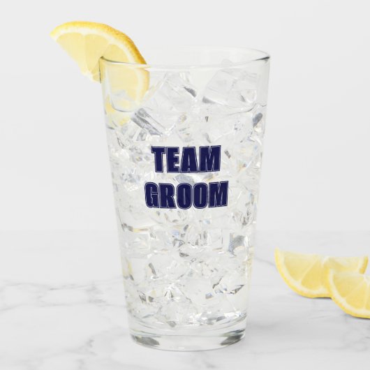 Navy Blauwe Team Bruidegom Bachelor Party Glas (Voorkant ijs)