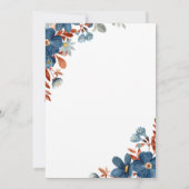 Navy Blauwe Terracotta Bloem Boho Bruiloft Kaart (Achterkant)