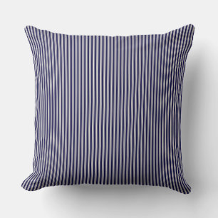 Navy Blauwe Ticking Streep Kussen