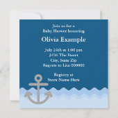 Navy Blauwe Walvis Baby Shower Kaart (Achterkant)