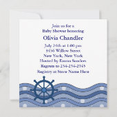 Navy Blauwe Walvis Baby Shower Kaart (Achterkant)