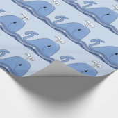 Navy Blauwe Walvis Cadeaupapier (Hoek)