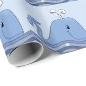 Navy Blauwe Walvis Cadeaupapier (Rol Hoek)