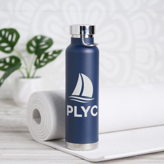 Navy Blauwe Waterfles met PLYC Logo (Yoga (Gedraaid)  )