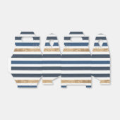 Navy Blauwe Witte Gouden Strepen Verjaardag Baby S Bedankdoosjes (Uitgevouwen)