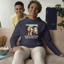 Navy Blauwe Witte Kat Moeder Familie Aangepaste Hu