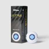 Navy Blauwe Witte Marokkaanse #5 Hemelblauwe Naam Golfballen (Verpakking)