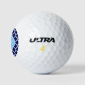Navy Blauwe Witte Marokkaanse #5 Hemelblauwe Naam Golfballen (Logo)