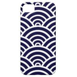 Navy Blauwe & Witte Schelp Patroon iPhone 11 Hoesje