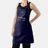 Navy Blauwe Zakelijke Logo Werknemer Schort (Insitu)