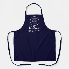 Navy Blauwe Zakelijke Logo Werknemer Schort