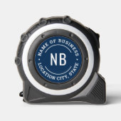 Navy Blauwe Zakelijke Monogram Stempel Tool Rolmaat (Voorkant)