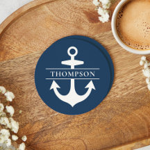 Navy Blauwe Zeeanker Monogram