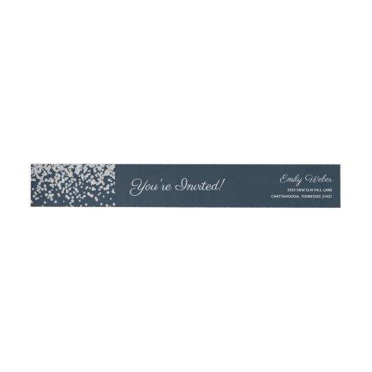 Navy Blauwe Zilveren Diamant Confetti (Individueel)