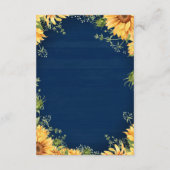 Navy Blauwe Zonnebloem Metselaars Pot Boog Bruilof Informatiekaartje (Achterkant)