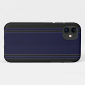 Navy Blauwe & Zwarte iPhone 5 Hoes (Achterkant (horizontaal))